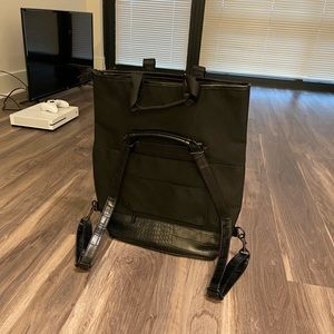 BÉIS Convertible Backpack Tote in Black Croc